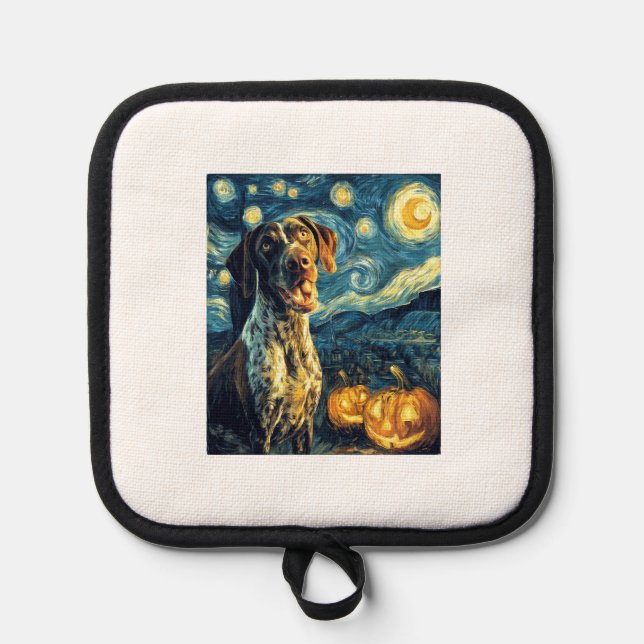 German Shorthaired Pointer 2 Cute Dog Halloween Ja Topflappen (Vorderseite)