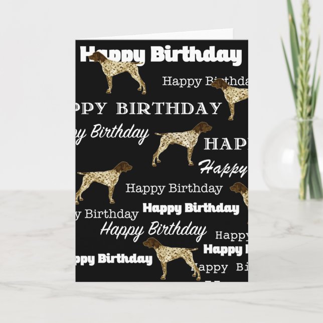 German Shorthaired Pointer, Birthday Card, GSP BLK Karte (Vorderseite)