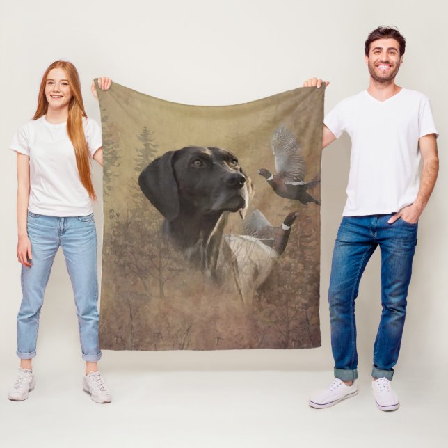 German Shorthaired Pointer , Deutsch Kurzhaar Tape Fleecedecke (Beispiel)