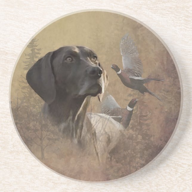 German Shorthaired Pointer , Deutsch Kurzhaar Tape Getränkeuntersetzer (Vorne)