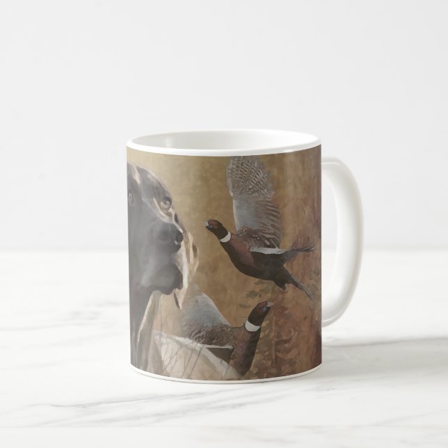 German Shorthaired Pointer , Deutsch Kurzhaar Tape Kaffeetasse (VorderseiteRechts)
