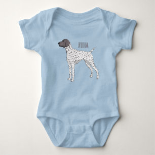 German Shorthaired Pointer dog cartoon Baby Strampler