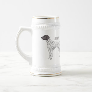 German Shorthaired Pointer dog cartoon Bierglas