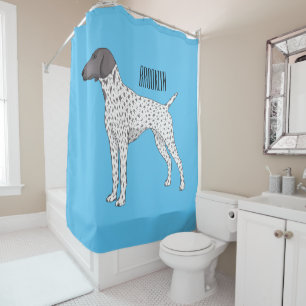 German Shorthaired Pointer dog cartoon Duschvorhang