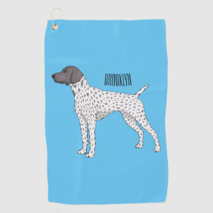 German Shorthaired Pointer dog cartoon Golfhandtuch