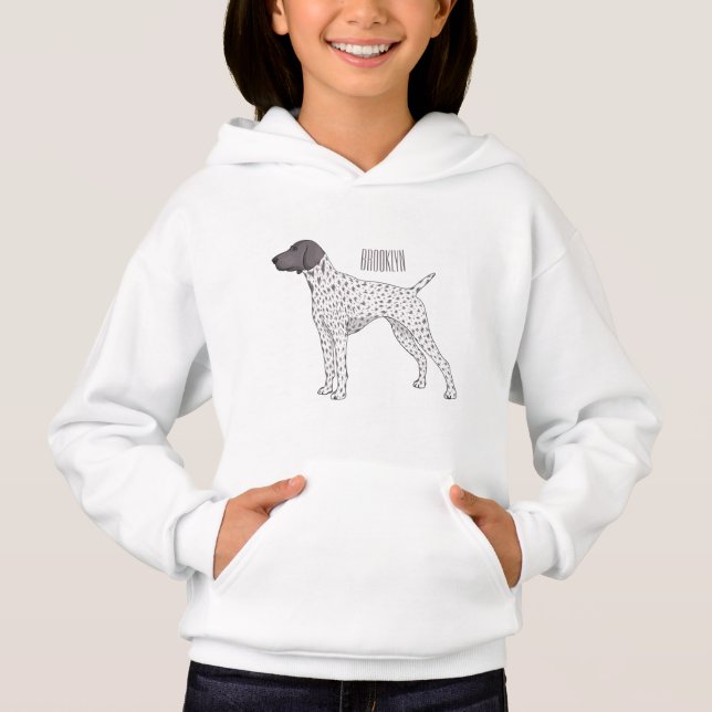 German Shorthaired Pointer dog cartoon Hoodie (Vorderseite)