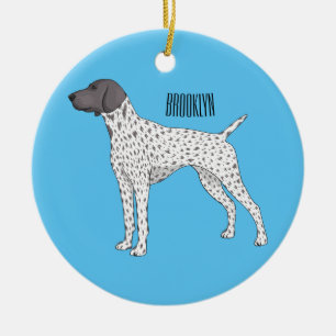 German Shorthaired Pointer dog cartoon Keramik Ornament