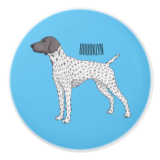 German Shorthaired Pointer dog cartoon Keramikknauf (Vorderseite)