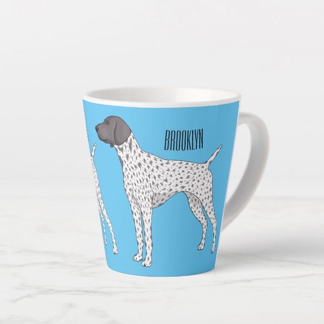 German Shorthaired Pointer dog cartoon Milchtasse (Rechte Ecke)