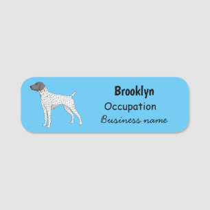 German Shorthaired Pointer dog cartoon Namensschild
