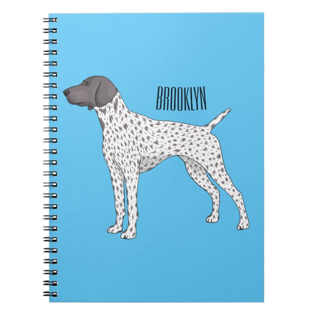 German Shorthaired Pointer dog cartoon Notizblock (Vorderseite)
