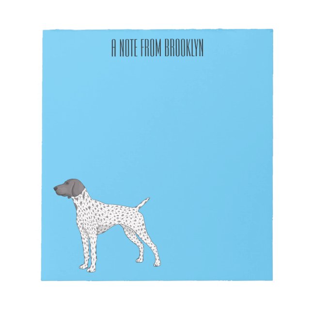 German Shorthaired Pointer dog cartoon Notizblock (Vorderseite)