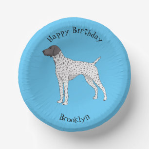 German Shorthaired Pointer dog cartoon Pappteller