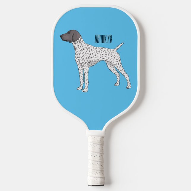 German Shorthaired Pointer dog cartoon Pickleball Schläger (Vorderseite)