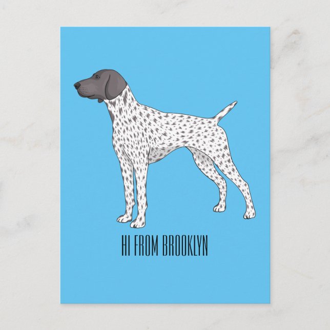 German Shorthaired Pointer dog cartoon Postkarte (Vorderseite)