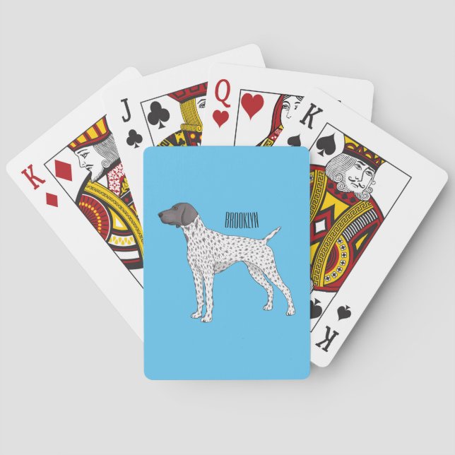 German Shorthaired Pointer dog cartoon  Spielkarten (Rückseite)