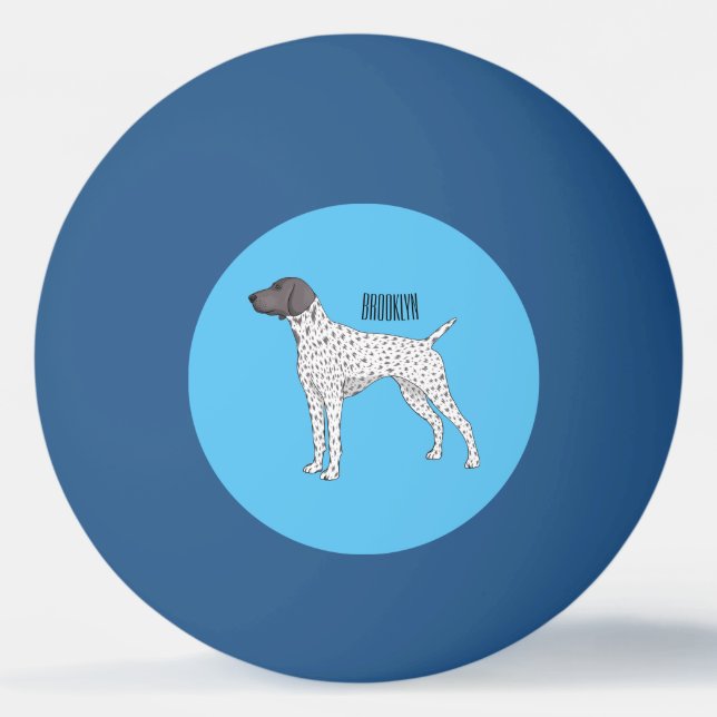 German Shorthaired Pointer dog cartoon Tischtennisball (Vorderseite)