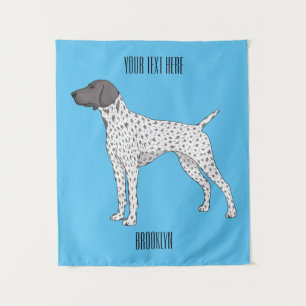 German Shorthaired Pointer dog cartoon Wandteppich