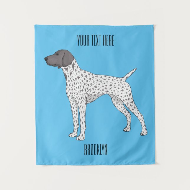 German Shorthaired Pointer dog cartoon Wandteppich (Vorderseite)
