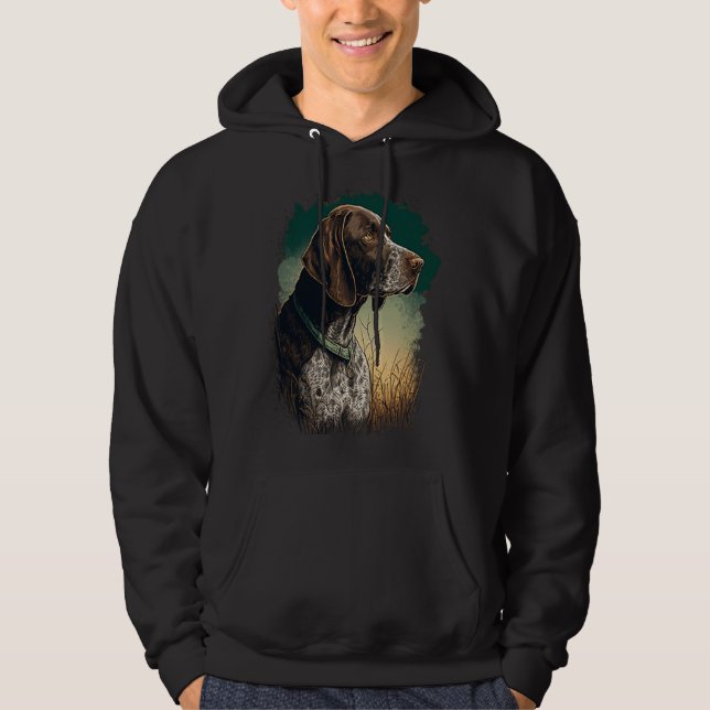 German Shorthaired Pointer Dog Portrait Tie and Dy Hoodie (Vorderseite)