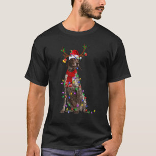 German Shorthaired Pointer Dog Tree Christmas Ligh T-Shirt