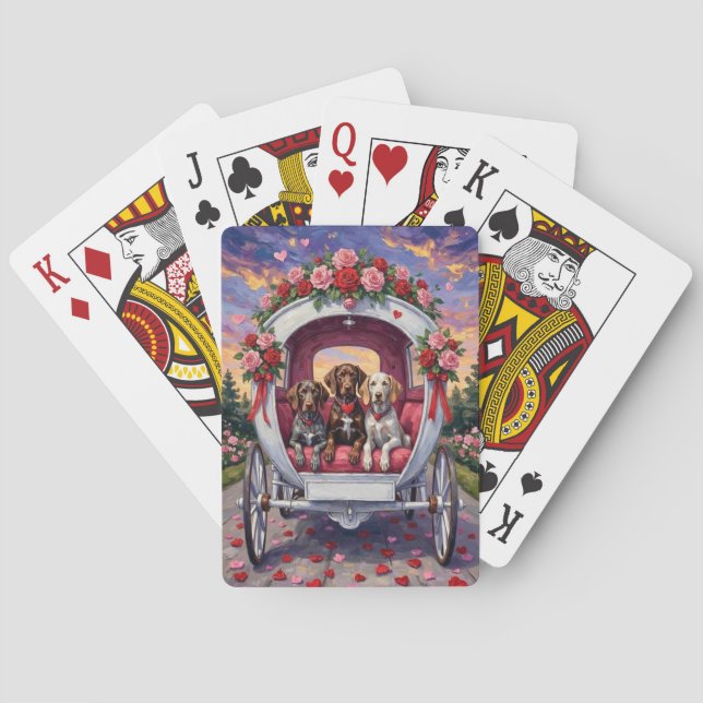 German Shorthaired Pointer  Dog Valentine's Day  Spielkarten (Rückseite)