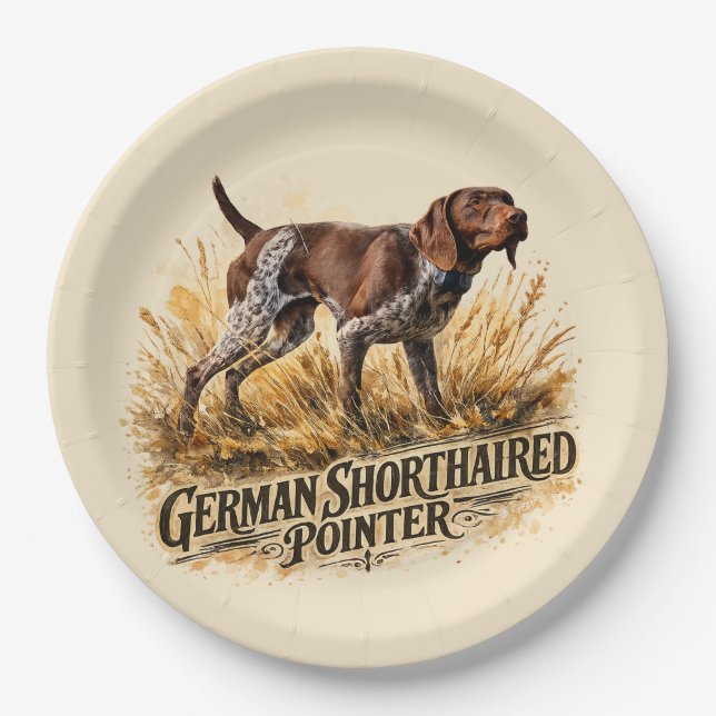  German Shorthaired Pointer  Pappteller (Vorderseite)