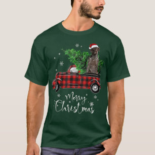 German Shorthaired Pointer Ride Red Truck Christma T-Shirt
