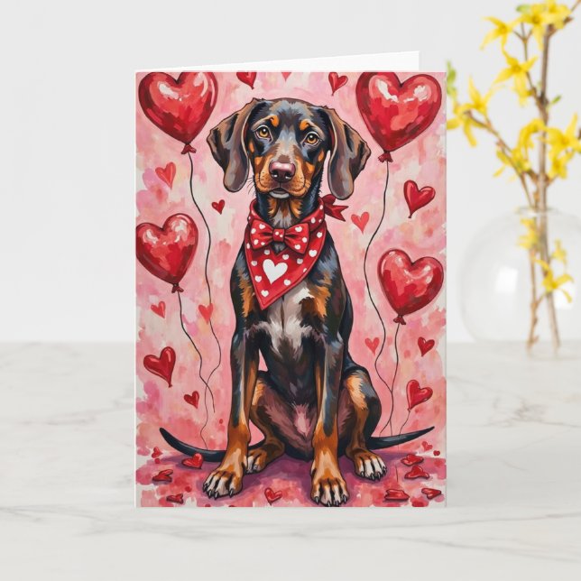 German Shorthaired Pointer Valentine’s Day Karte (Gelbe Blume)