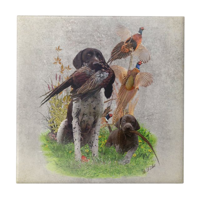 German Shorthaired Pointers (GSP) Gift Box Fliese (Vorderseite)