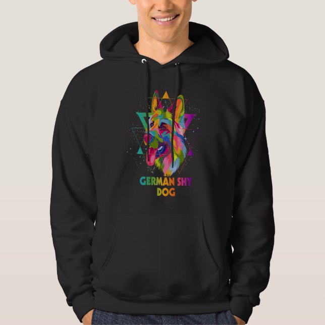 German Shy Dog German Shepherd Animal Pun Shepard Hoodie (Vorderseite)