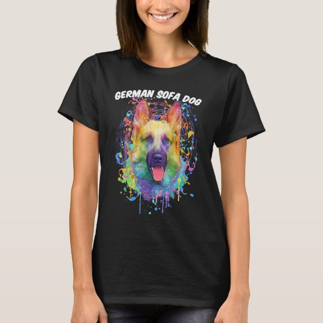 German Sofa Dog  German Shepherd Humor Shepard T-Shirt (Vorderseite)