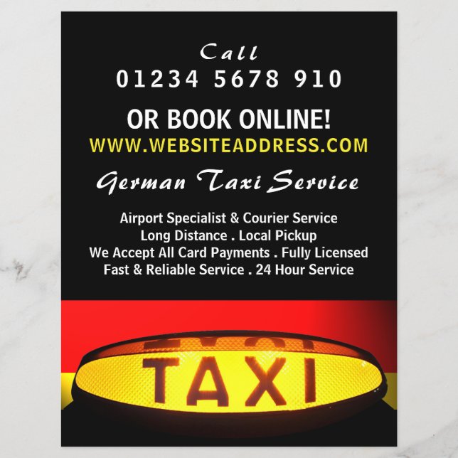 German Taxi Flag with Price List Flyer (Vorne)