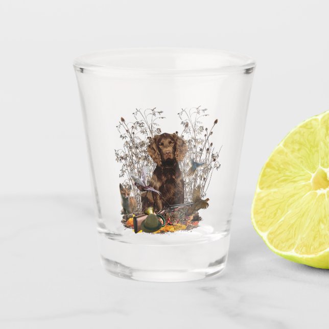 German Wachtelhund Schnapsglas (Vorderseite)