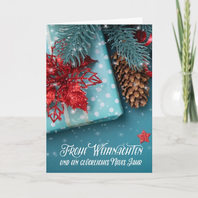 German Weihnachten Christmas Cheer Blue and Red (Vorderseite)