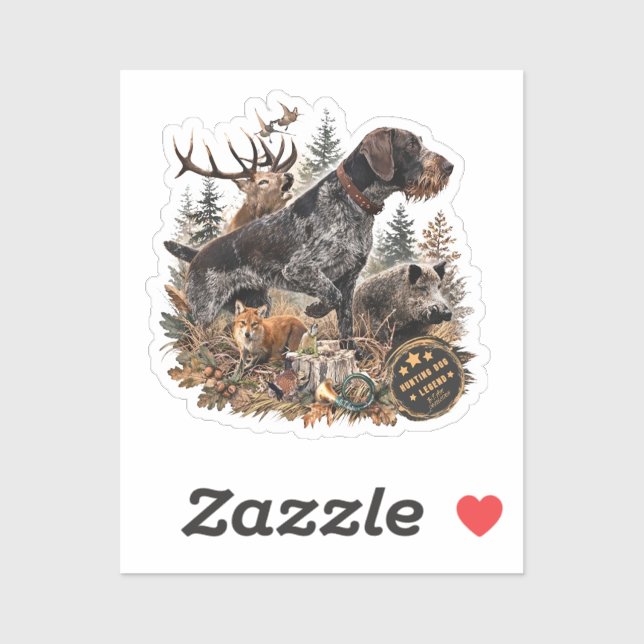 German Wirehaired Pointer Aufkleber (Blatt)