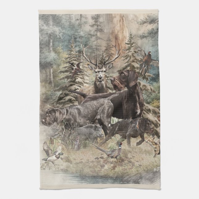 German Wirehaired Pointer Geschirrtuch (Vertikal)