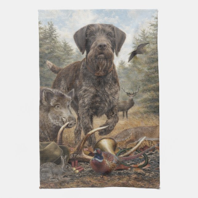 German Wirehaired Pointer Geschirrtuch (Vertikal)