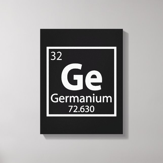 Germanium - Deutsche Wissenschaftszeittabelle Leinwanddruck (Vorderseite)