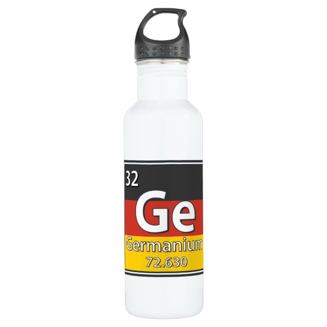 Germanium - Deutschland Flaggendeutscher Wissensch Edelstahlflasche (Vorderseite)