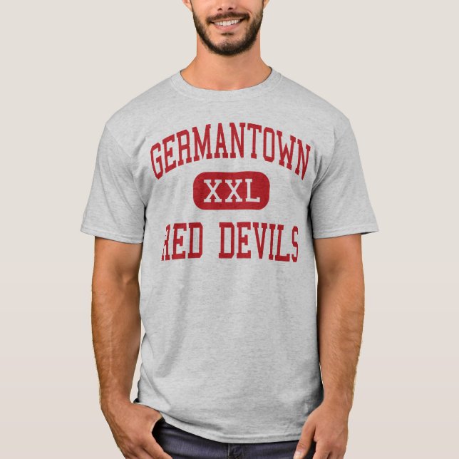 Germantown - rote Teufel - hoch - Germantown T-Shirt (Vorderseite)