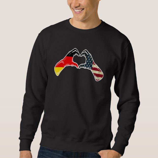 Germany American USA Flag   USA German Heart Sweatshirt (Vorderseite)