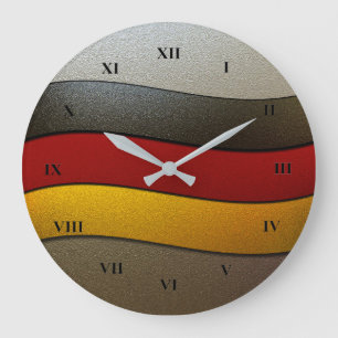 Germany Flag Colors-Chrome by Shirley Taylor Große Wanduhr