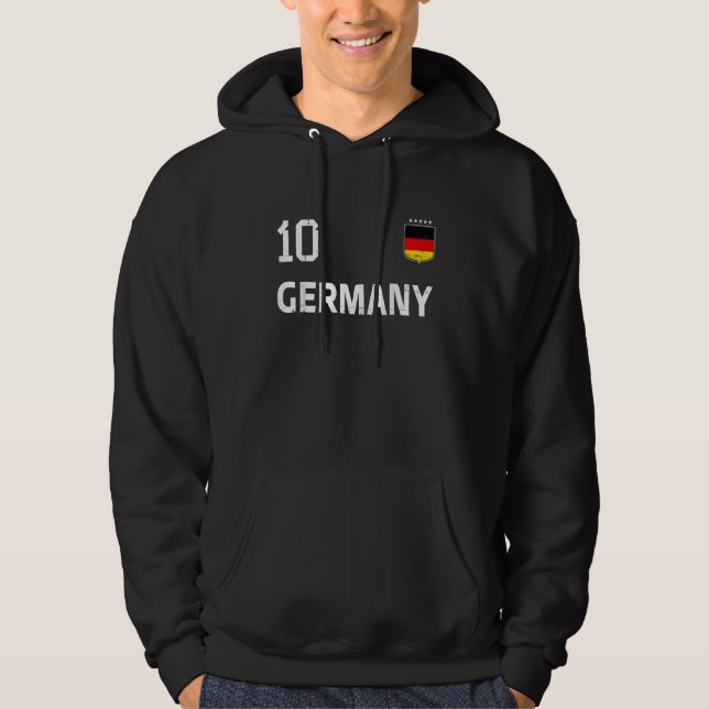 Germany Flag Deutschland Football Soccer Fan Men W Hoodie (Vorderseite)