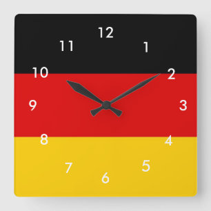 Germany Flag Quadratische Wanduhr