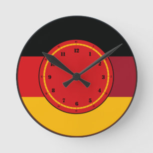 Germany Flag Wall Clock Runde Wanduhr