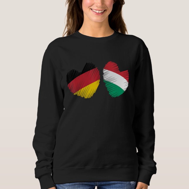 Germany Hungary Heart German Flag Hungarian Flag H Sweatshirt (Vorderseite)