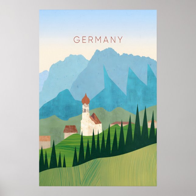 Germany Minimal Travel Poster (Vorne)