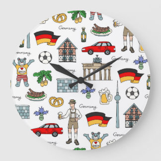 Germany Symbos Pattern | Große Wanduhr