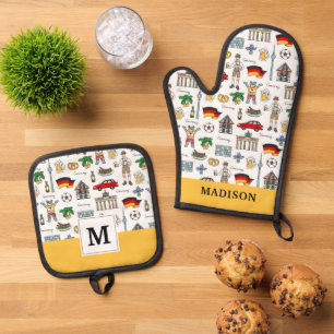Germany Symbos Pattern Ofenhandschuh & Topflappen-Set